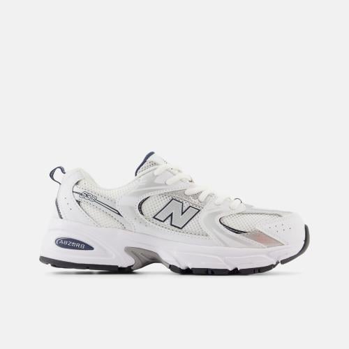 New Balance 530 White with Natural Indigo and Silv...