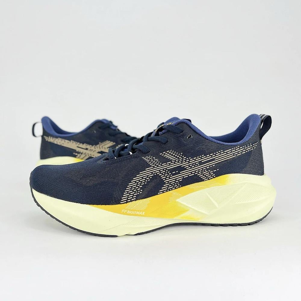 ASICS NOVABLAST- Navy Blue with green and orange