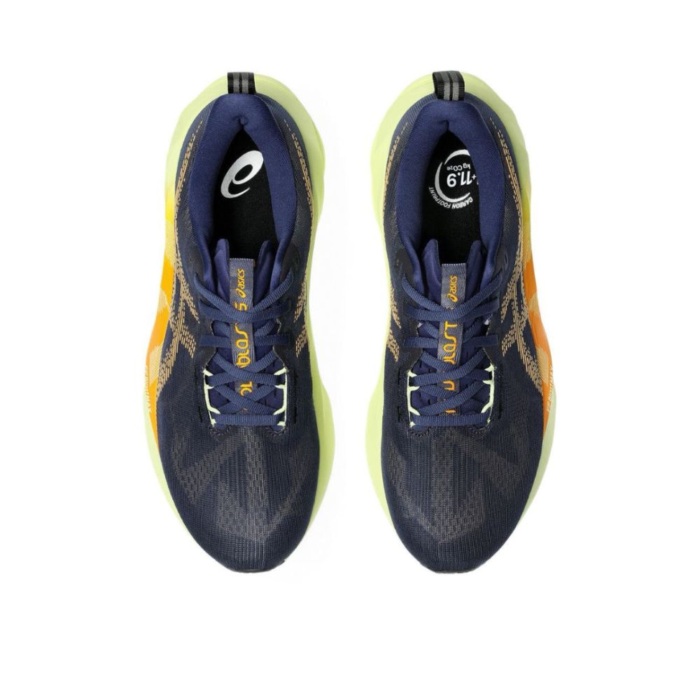 ASICS NOVABLAST- Navy Blue with green and orange