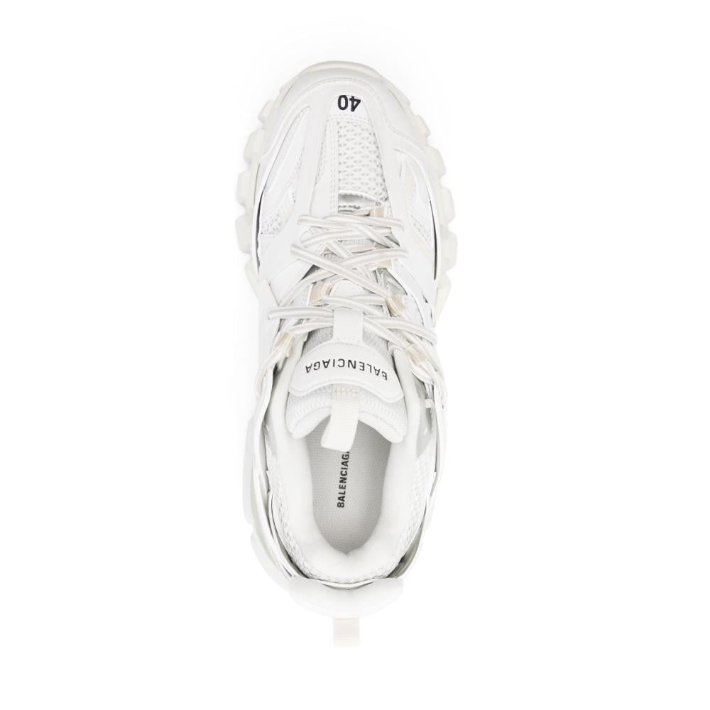 BALENCIAGA Track white logo-detailed mesh and rubber sneakers