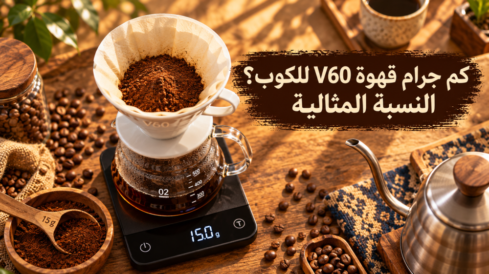 كم جرام قهوة V60 للكوب؟ النسبة المثالية