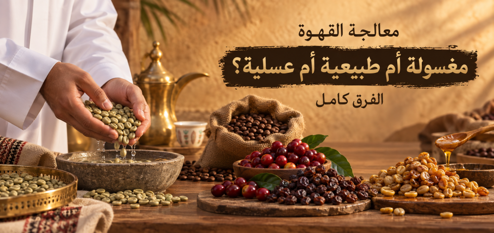 معالجة القهوة: مغسولة أم طبيعية أم عسلية؟ الفرق كامل