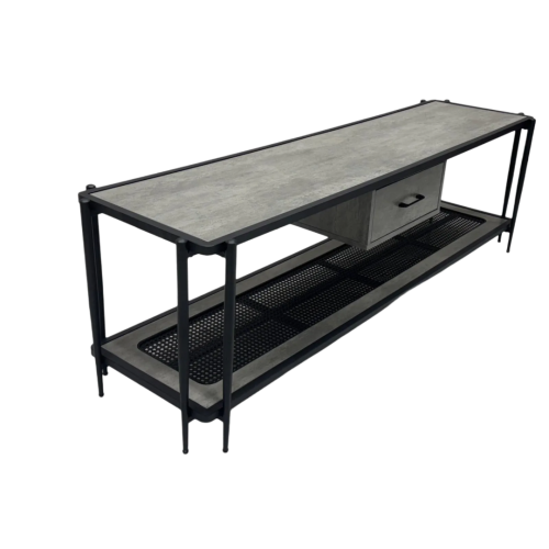 طاولة بلازما لون رمادي خشب ورتان مقاس 160 سم   من كاما