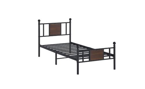 سرير حديد بتصميم حديث مقاس 90*190 لون أسود مقدم لكم من كاما