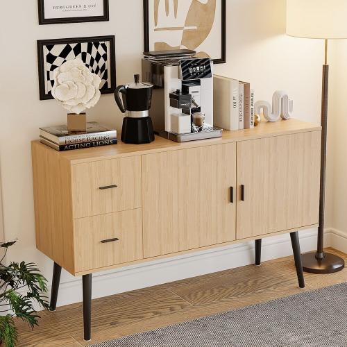 خزانة بوفيه جانبية لون بني فاتح من كاما