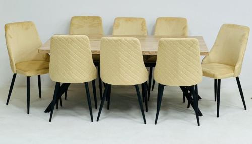 طاولة طعام 6 كرسي خشب تصميم عصري لون بيج مقدم لكم من كاما