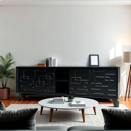 طاولة بلازما خشب مقاس 140 سم لون أسود من كاما