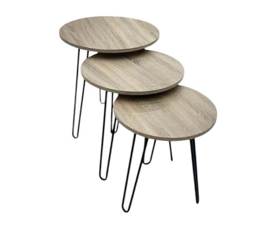 طقم طاولات شاي ثلاثي خشبي C-EY-09