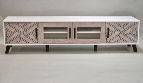 طاولة بلازما تصميم مودرن لون أبيض ورمادي مقاس 180 سم مقدمة لكم من كاما