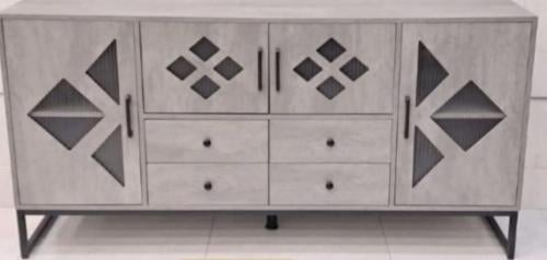 بوفية طاولة طعام عصري خشب*زجاج لون رمادي مقاس 160سم من كاما