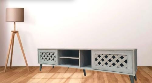 وحدة تلفزيون بلازما بتصميم حديث مودرن 160سم لون رمادي من كاما