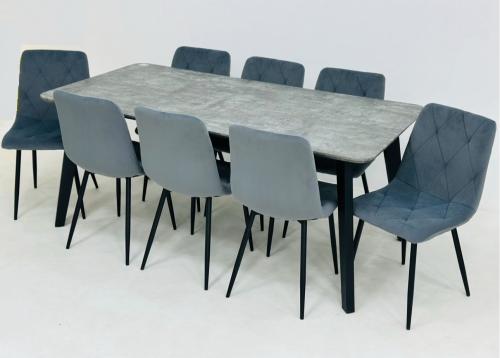 طاولة طعام 8كرسي لون رمادي مقدمة لكم من كاما