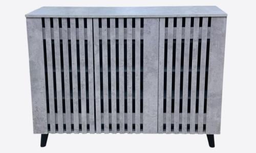 دولاب احذية 3باب بتصميم مودرن لون رمادي مقدم لكم من كاما