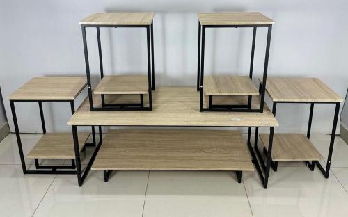 طقم طاولات كنب5قطع بتصميم عصري لون خشبي مقدم لكم من كاما