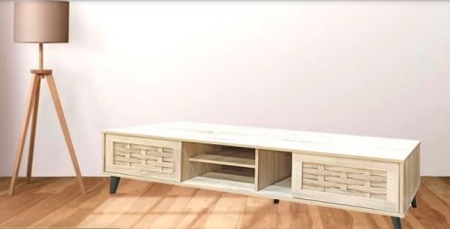 وحدة طاولة تلفزيون بلازما  بتصميم حديث عصري 160سم لون خشبي من كاما