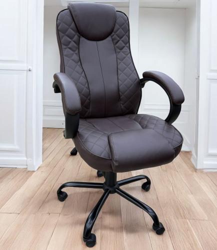 كرسي مكتبي حديث جلد لون بني فخم مقدم من كاما