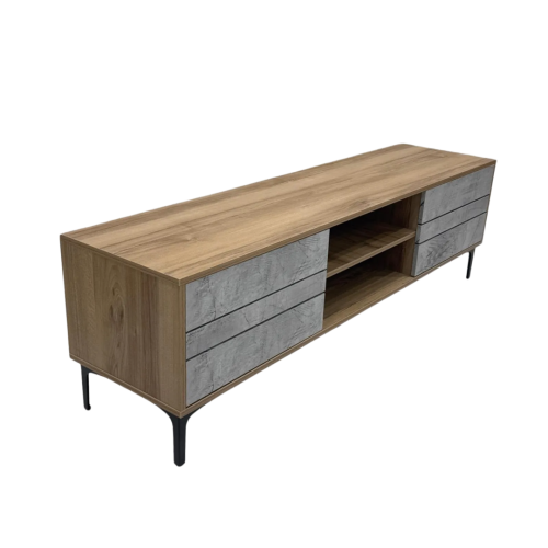 طاولة بلازما تصميم مميز لون خشبي و رمادي مقاس 180 سم من كاما