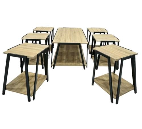 طقم طاولات خدمه 6+1 خشب لون خشبي مقدم لكم من كاما