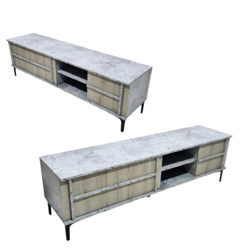 طاولة تلفزيون لون رمادي و خشبي  مقاس 160 سم من كاما