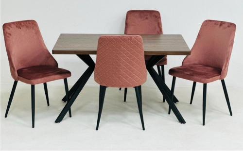 طاولة طعام 4كرسي خشب تصميم عصري لون نبيتي مقدم لكم من كاما