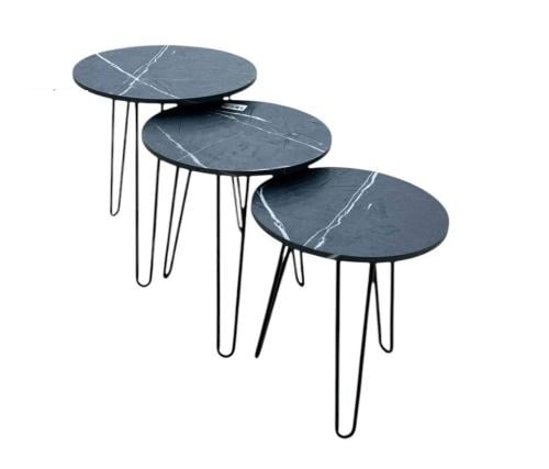 طقم طاولات شاي ثلاثي أسودC-EY-04