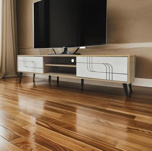 طاولة بلازما لون خشبي *أبيض مقاس180سم مقدم لكم من كاما