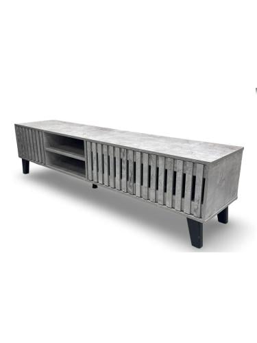 طاولة تلفزيون خشبية فاخرة 200 سم -لون رمادي – تصميم عصري- من كاما