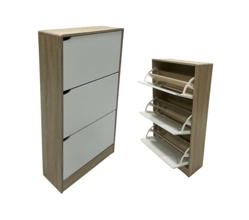 دولاب احذية قلاب لون خشبي*أبيض مقدم لكم من كاما