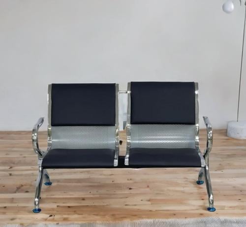 مقعد انتظار معدني جلد 2 شخص من كاما