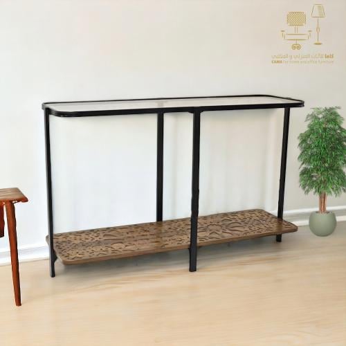 مدخل خشب وزجاج لون بني مقدم لكم من كاما