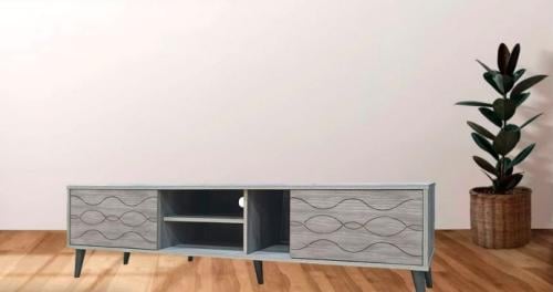 وحدة تلفزيون بلازما  بتصميم حديث عصري 160سم لون رمادي من كاما