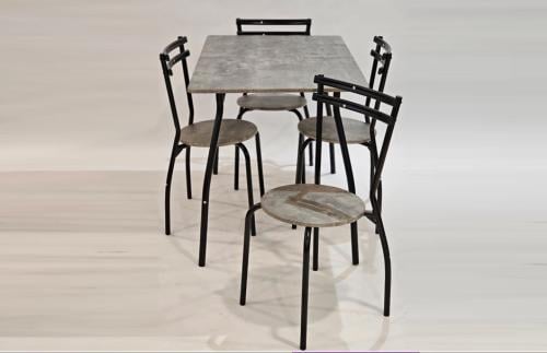 طاولة طعام 4 كرسي تصميم حديث لون رمادي من كاما