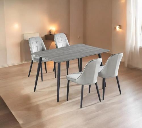 طاولة طعام خشب4+1 لون رمادي من كاما