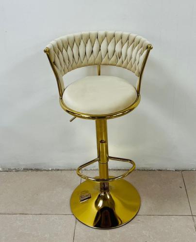 كرسي بار مودرن  لون بيج فاتح * ذهبي مقدم لكم من كاما