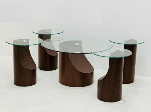 طقم طاولة كاريس تصميم مودرن لون بني من كاما