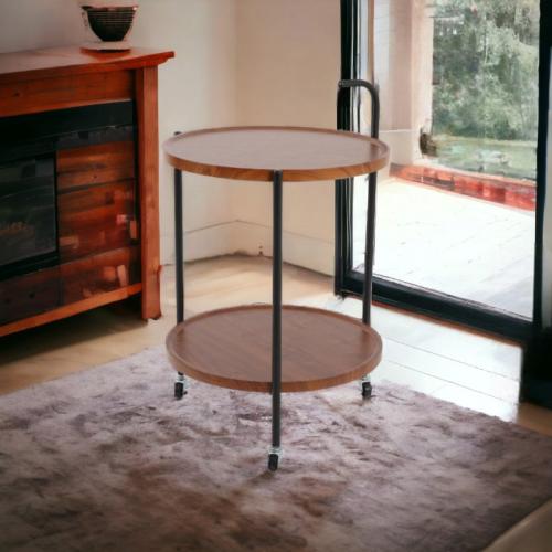 عربة تقديم متحركة لون بني مقدمة لكم من كاما