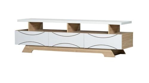 طاولة بلازما تصميم حديث مقاس 160 سم لون أبيض * خشبي من كاما