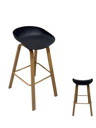 كرسي بار لون لسود مريح بتصميم عصري لجزيرة المطبخ والجلسات العالية من كاما