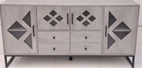 بوفية طاولة طعام خشب*زجاج لون رمادي مقاس 160سم من كاما