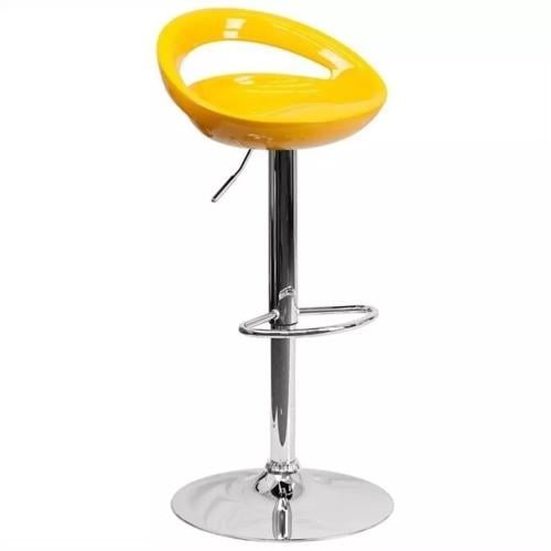 كرسي بار فيبر بتصميم عصري لون أصفر من كاما