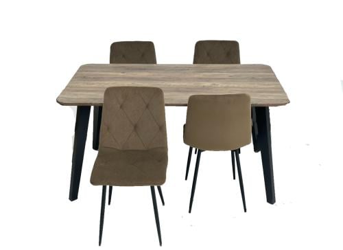 طاولة طعام 4 كرسي لون بني مقدمة لكم من كاما