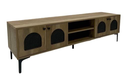 طاولة بلازما بتصميم حديث خشب ورتان لون خشبي مقاس 140 من كاما