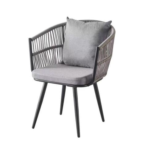 كرسي خيزران موردن لون رمادي مقدم لكم من كاما