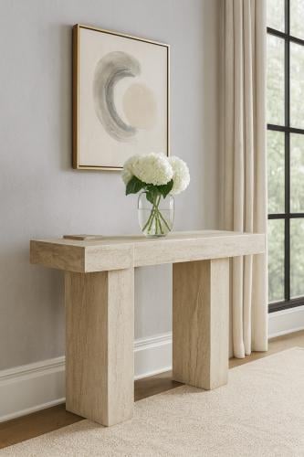طاولة كنسول مدخل خشبي لون بيج  بجودة عالية وأناقة عصرية من كاما