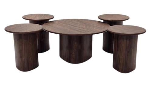 طقم طاولات قهوة مودرن متعدد الاستخدام بتصميم خشبي فاخر