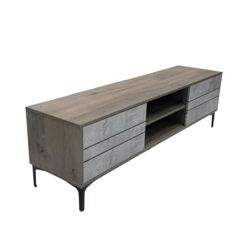 طاولة بلازما تصميم مميز لون خشبي غامق*رمادي مقاس 160 سم من كاما