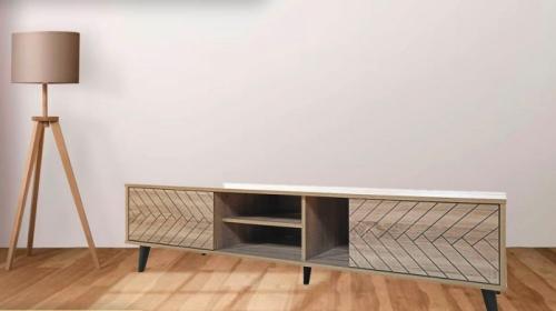 وحدة تلفزيون بلازما  بتصميم حديث عصري 160سم لون رمادي من كاما