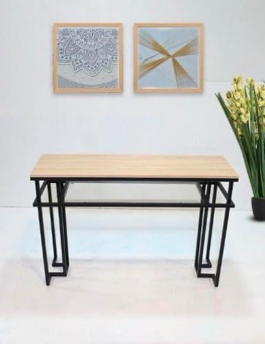 مدخل استقبال بتصميم موردن خشب مع زجاج لون بيج من كاما