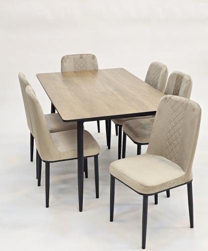 طاولة طعام مودرن6كرسي خشب لون خشبي مقدم لكم من كاما