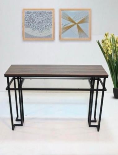 مدخل استقبال بتصميم موردن خشب مع زجاج لون بني من كاما